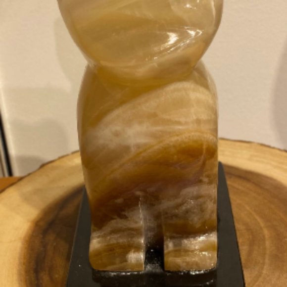 Amber Onyx Cat Lamp with Bulb and Cord, Boho Decor, Bedroom Decor, Fun Lights - Picture 6 of 8
